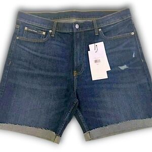 Calvin Klein Dark Blue Denim Jean Shorts